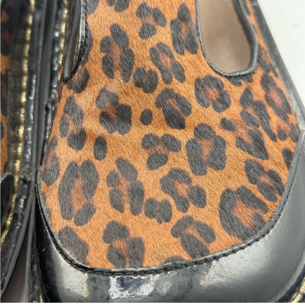 Alegria Leopard Print  with Black Trim Mary Jane Comfort Shoe. Size 38 (US 7.5-8 - Picture 3 of 6